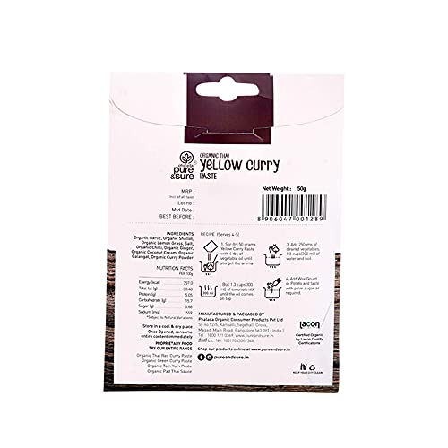 Pure & Sure Organic Thai Yellow Curry Paste