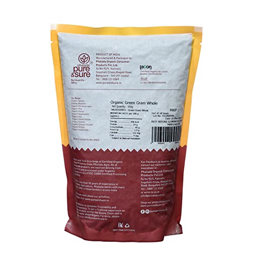 Pure & Sure Green Gram Whole Traditional Organic Pulses