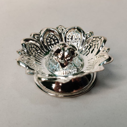 Pure Silver Lotus Agarbatti Stand Small 7.73 grams