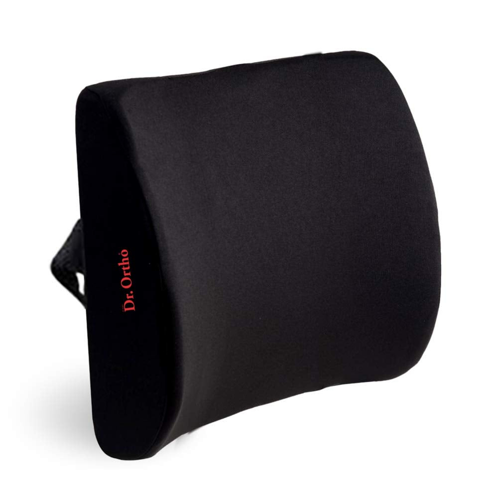 Dr Ortho Orthopaedic Back Support (Backrest), High Density Memory Foam, Universal Size, Black
