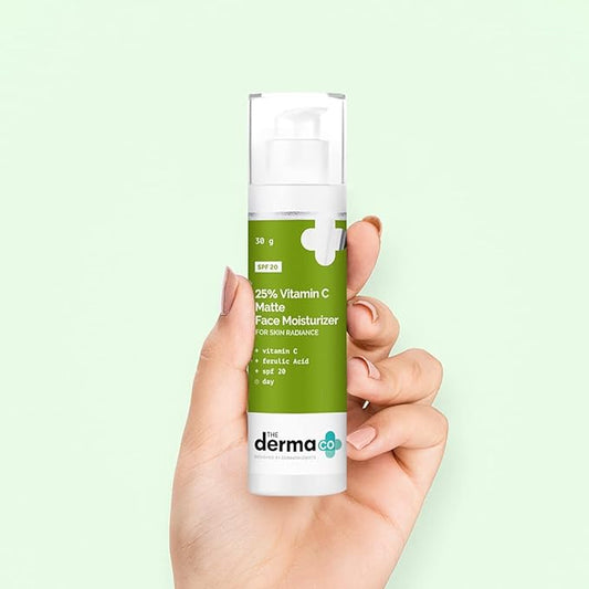 The Derma co 25% Vitamin C Matte Face Moisturizer With Ferulic Acid & SPF 20 - PUSHMYCART
