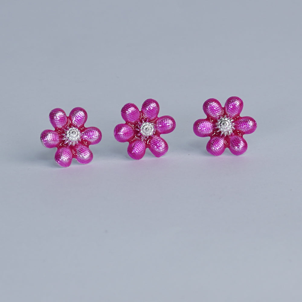 Pure Silver Enamel Flowers Grams:302.5