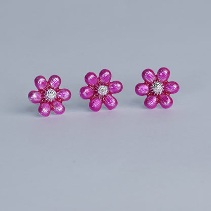Pure Silver Enamel Flowers Grams:302.5