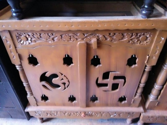 Om & Swastik Pooja Mandir  Big Size - PUSHMYCART