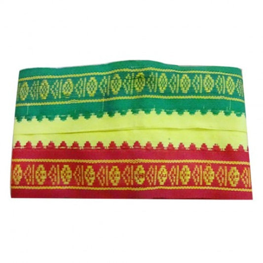 Yellow Colour Kanduva with Red and Green Border