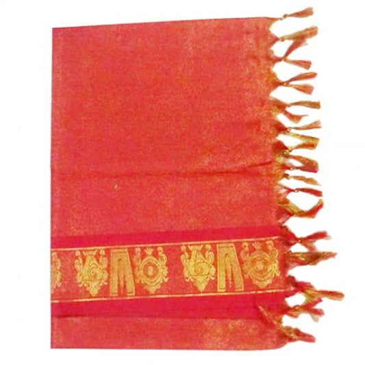 Namo Border Zari Shawl   Red - PUSHMYCART