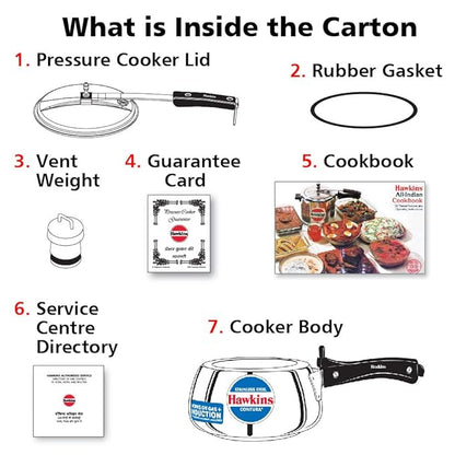 Hawkins Stainless Steel Contura 2 L Induction Bottom Pressure Cooker (SSC20) - PUSHMYCART
