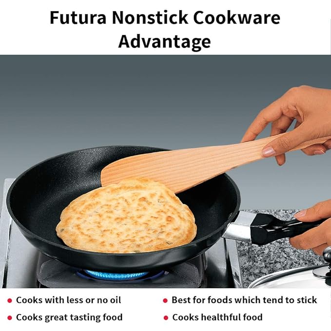 Hawkins Futura Non-stick Frying Pan 22 cm Diameter with Glass Lid 1 L (NF22G) - PUSHMYCART