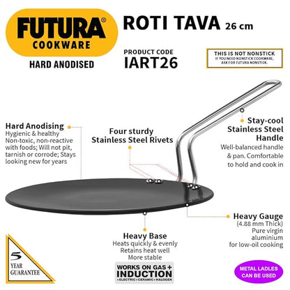Hawkins Futura Hard Anodised Roti Tava 26 cm Diameter (IART26) - PUSHMYCART