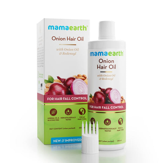 Mamaearth Onion Hair Oil for Hair Regrowth and Hair Fall Control - PUSHMYCART
