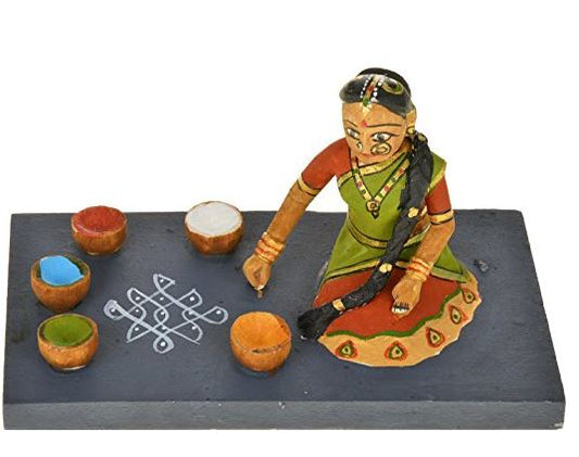 Terrain Wooden Rangoli Figurine - PUSHMYCART
