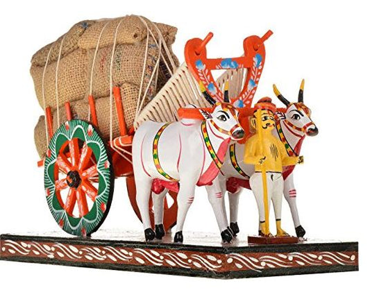 Terrain Wooden Bullock Cart Figurine - PUSHMYCART