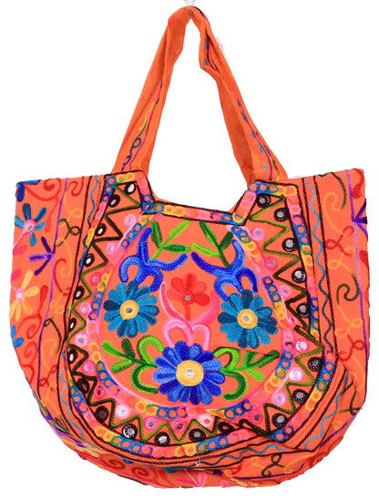 Orange floral Design Matka Bag