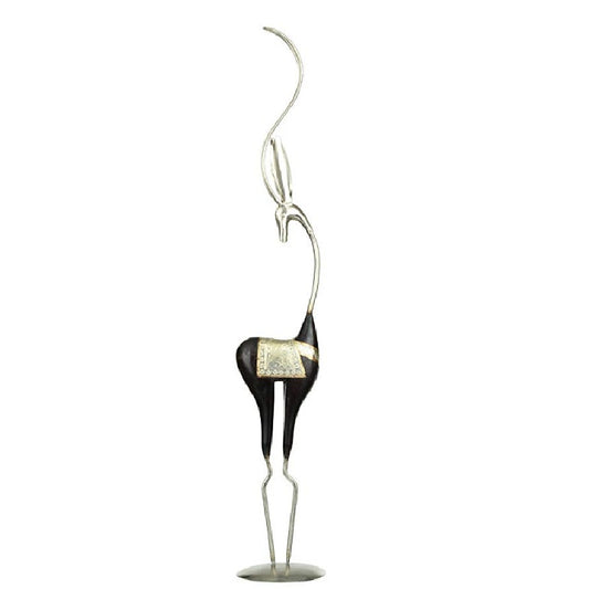 Wooden Deer Showpiece (10 cm x 10 cm x 79 cm, Brown)