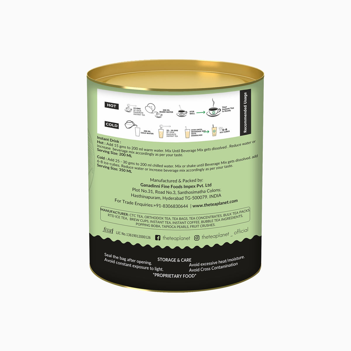 Lemon &mint Flavoured Instant Black Tea - PUSHMYCART