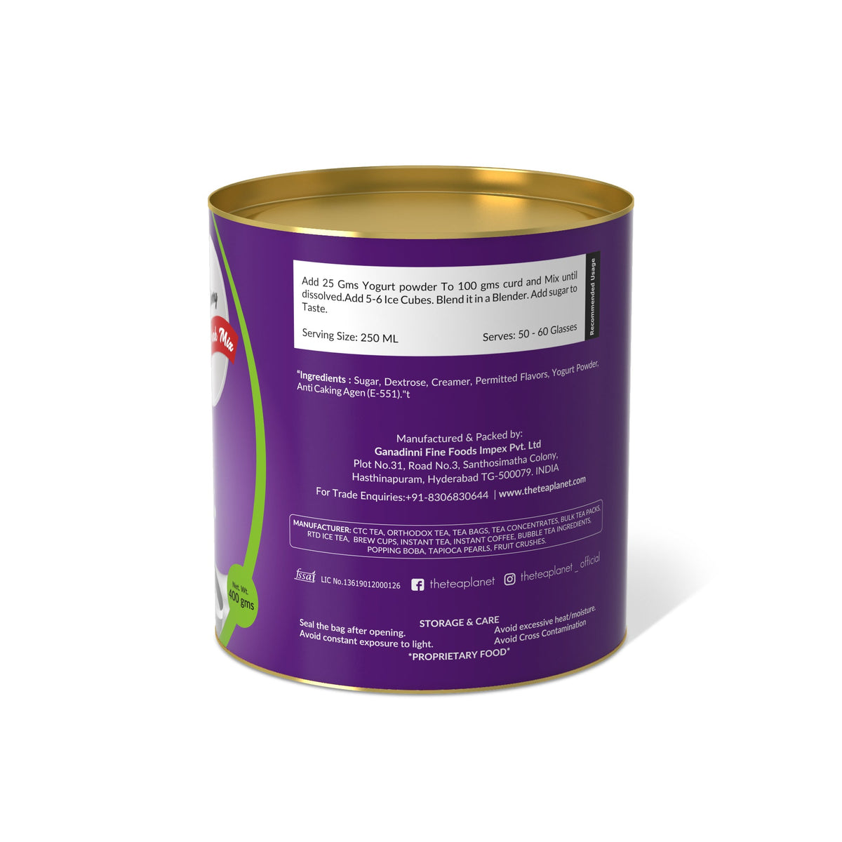 The Tea Planet Blackberry Flavored Lassi Mix - PUSHMYCART