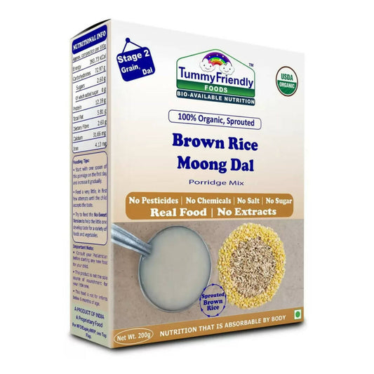 TummyFriendly Foods Organic Sprouted Brown Rice | Moong Dal Porridge Mix