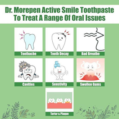 Dr. Morepen Active Smile Herbal Toothpaste with Neem | Clove And Menthol - PUSHMYCART