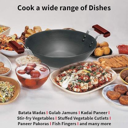 Hawkins Futura Hard Anodised Deep Fry Pan Kadhai 2.5 L (IAD25) - PUSHMYCART