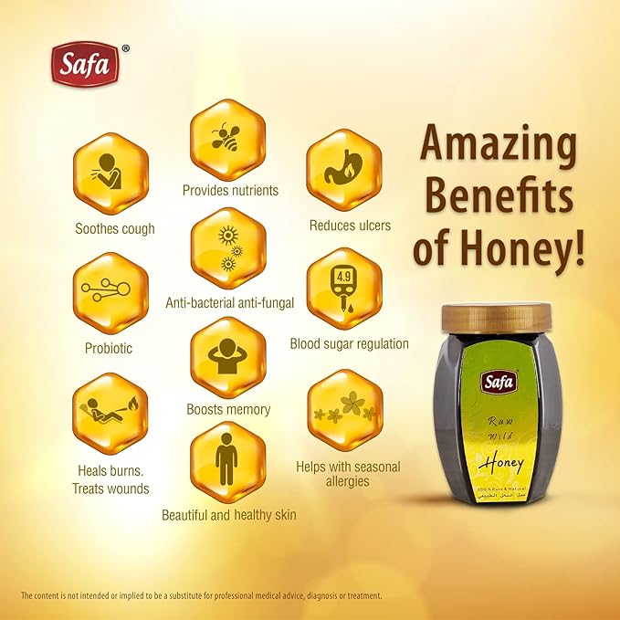 Safa Raw Wild Honey | Immunity Boosters For Adults And Children 500g