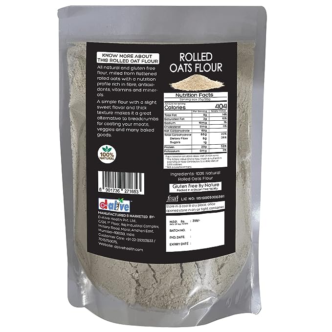 D-Alive Honestly Organic Rolled Oats Flour - PUSHMYCART