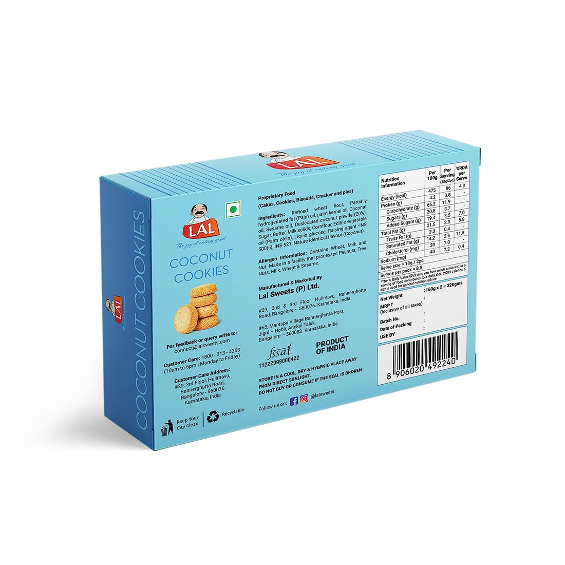 Lal Sweets Coconut Cookies 400g - PUSHMYCART