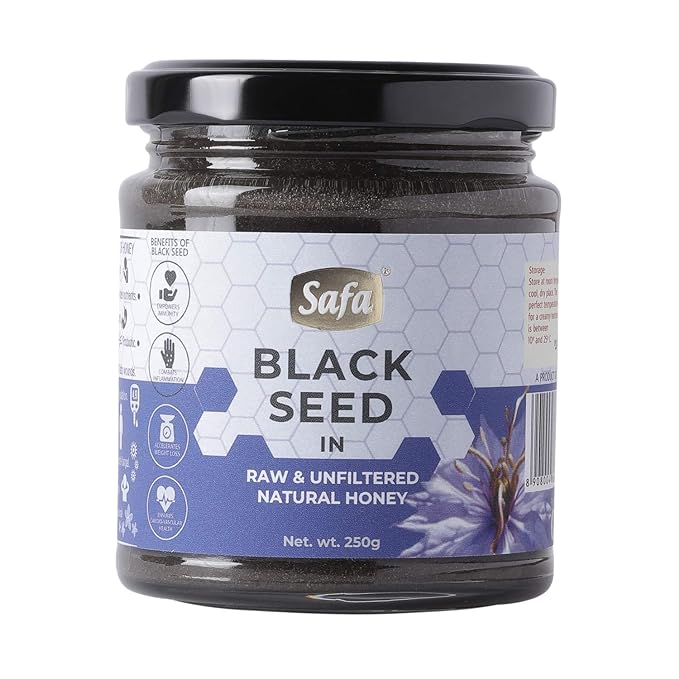 black seed flower honey benefits Safa Black Seed Honey Immune Booster Organic Honey Raw Unprocessed 250g –  PUSHMYCART