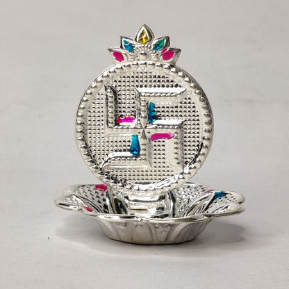 Pure Silver Swastik Agarbatti Stand 13 grams