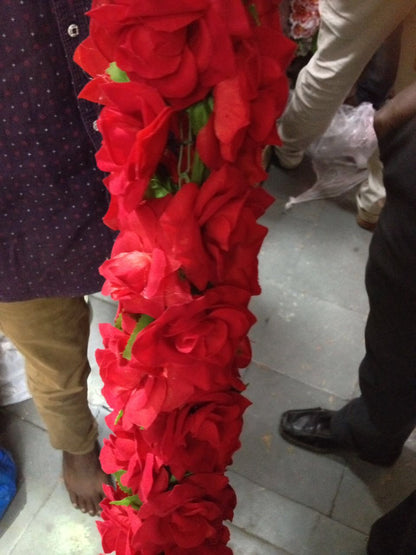 Rose Synthetic Flower Garland String 10ft - PUSHMYCART