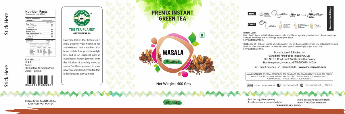 Masala Flavoured Instant Green Tea - PUSHMYCART