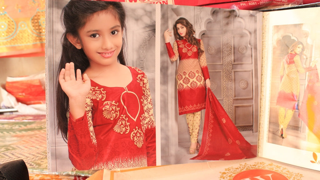 red cotton chudidar
