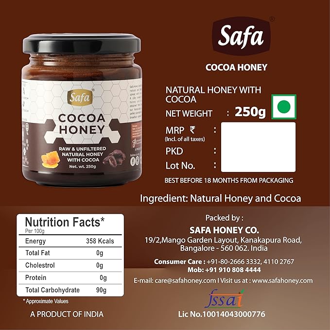 Safa Choco Spread Cocoa Honey 250g