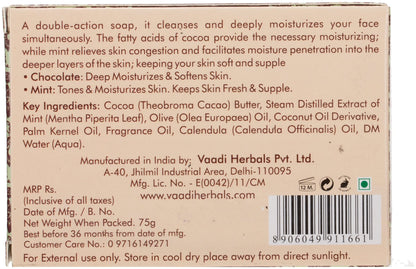 Vaadi Herbals Super Value Pack of 6 Tempting Chocolate & Mint Soap Deep Moisturising Therapy 450g - PUSHMYCART
