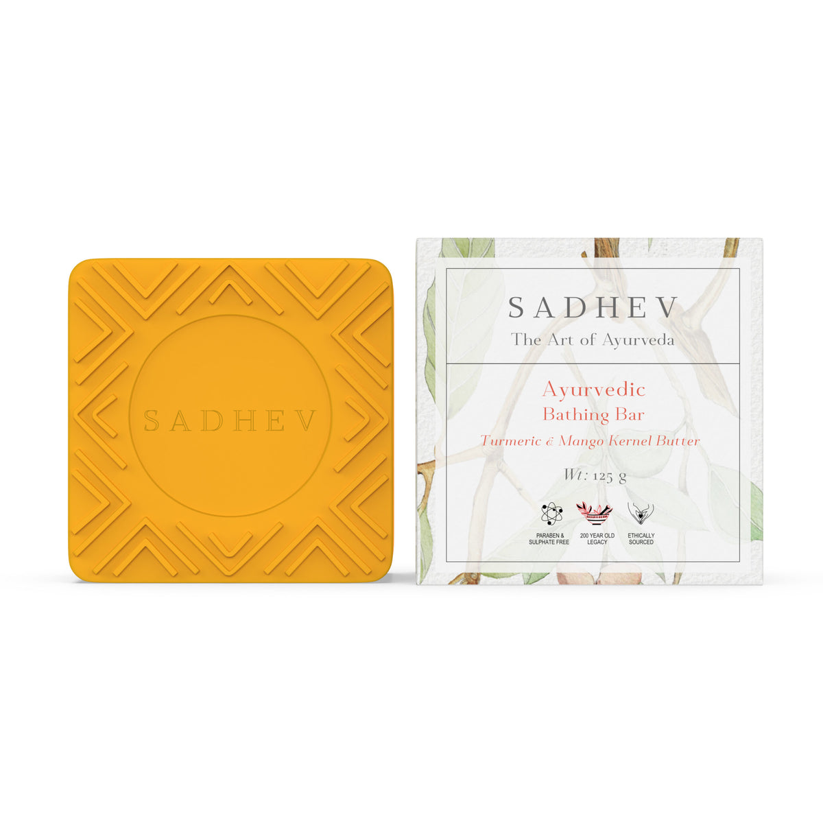 Sadhev Turmeric & Mango Kernel Butter bathing bar 125 g