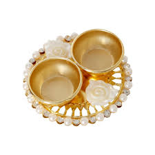 Haldi Kumkum holder With Plate( Pack of 10)