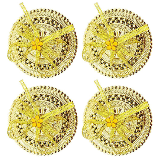 Silver and gold color plastic kumkum holder (pack of 10)