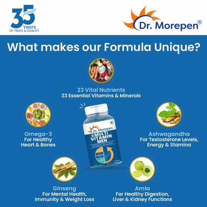 Dr. Morepen Multivitamins For Men With Omega 3 And Herbs