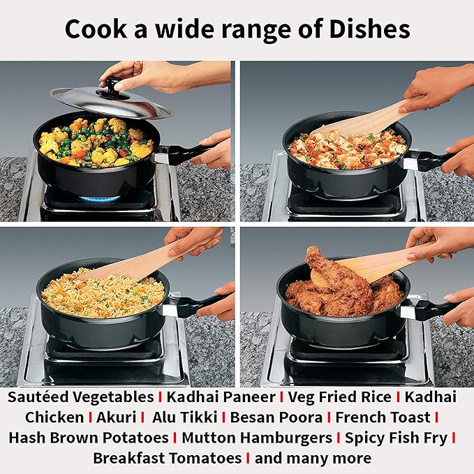 Hawkins Futura Non-Stick Curry Pan 24 cm Diameter 3.25 L (NCP325) - PUSHMYCART