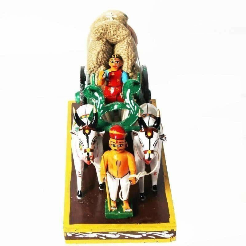 Andhra Handicraft Kondapalli Bullock Cart Show Piece