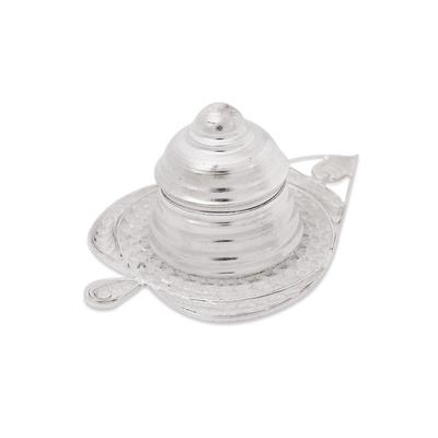 German Silver Kum Kum Box Jali Small ( Pack Of 10 )