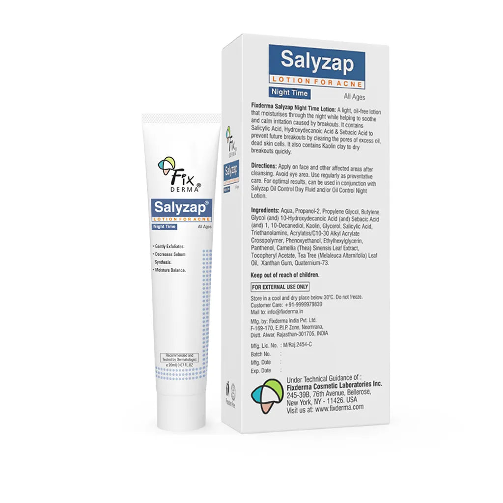 Fixderma Skincare Salyzap Night | Time Lotion For Acne Prone Skin