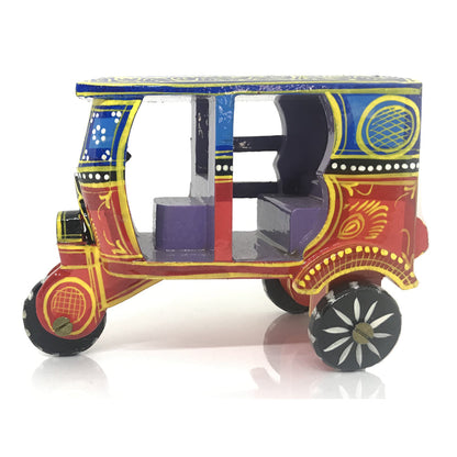 Handcrafted Wooden Auto Rickshaw Show Piece - Kondapalli Toys - PUSHMYCART