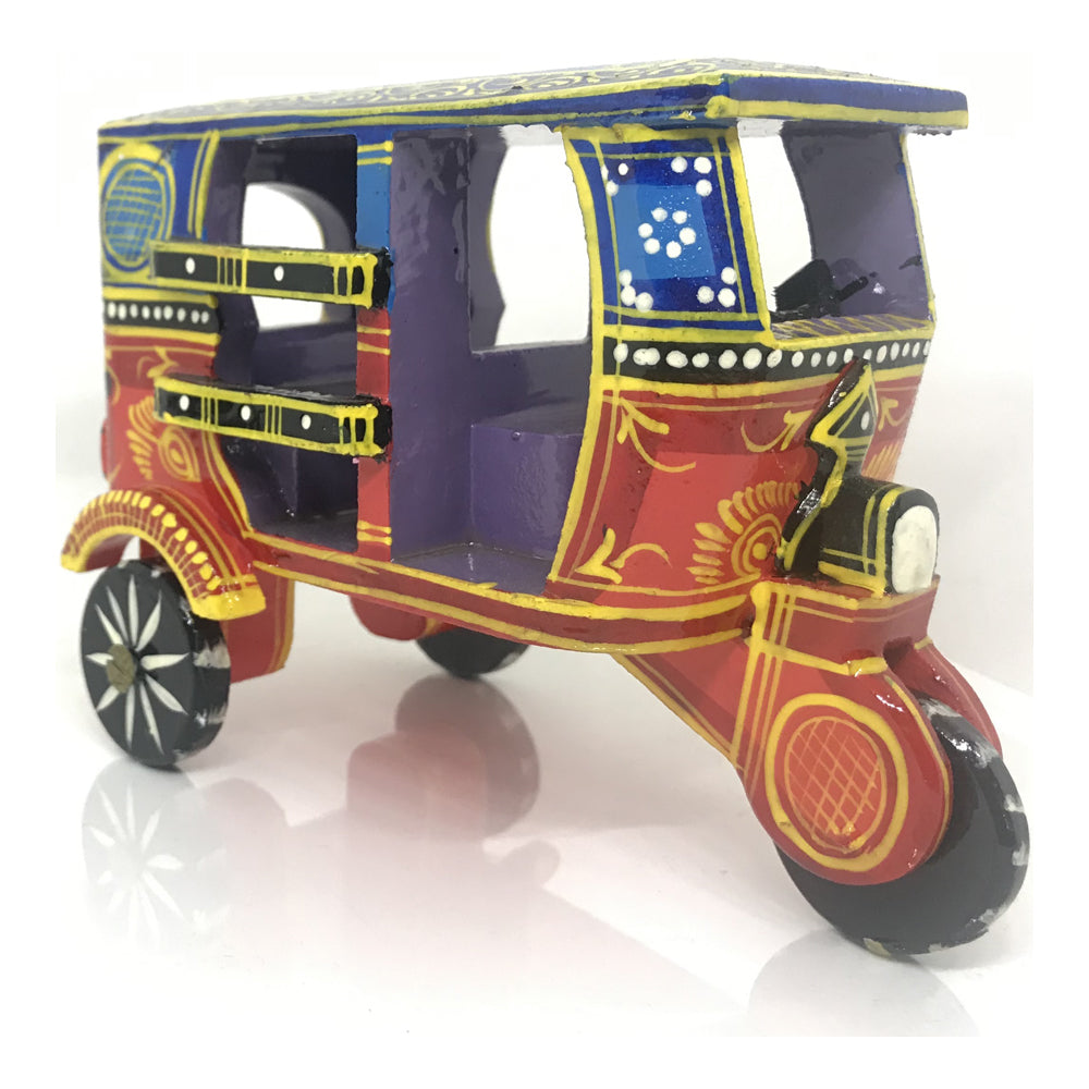 Handcrafted Wooden Auto Rickshaw Show Piece Kondapalli Toys