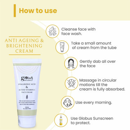 Globus Naturals Hyaluronic Acid & Vitamin C Anti Ageing Face Cream