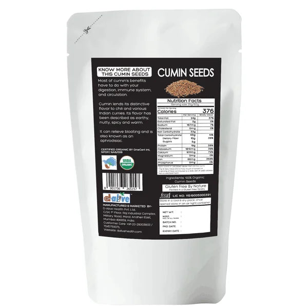 D-Alive Honestly Organic Cumin Seeds - PUSHMYCART