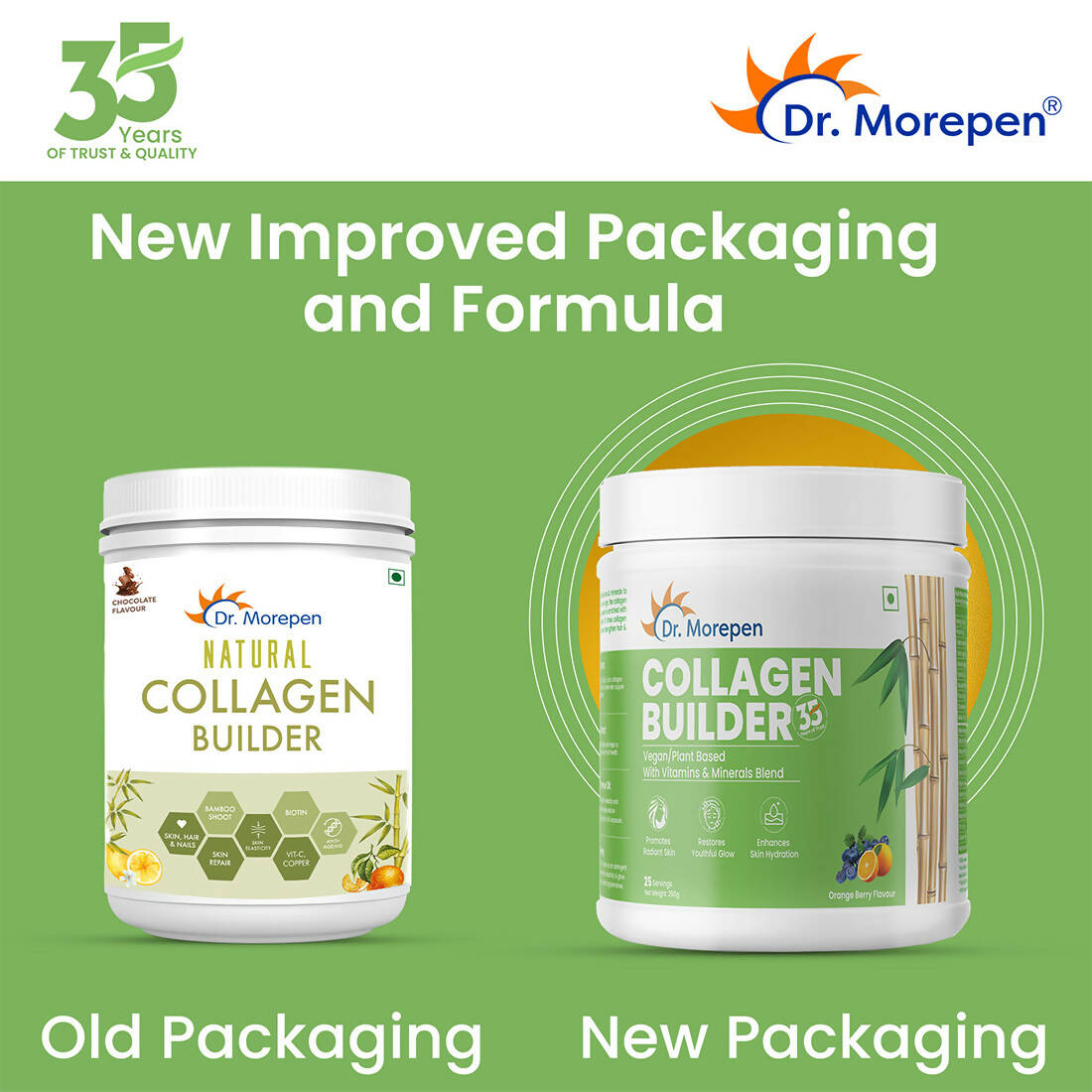 Dr. Morepen Natural Collagen Builder | Orange Berry Flavour - PUSHMYCART