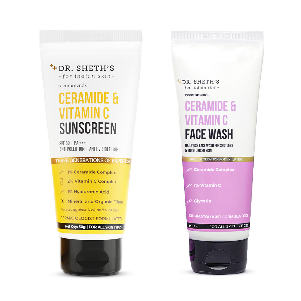 Dr. Sheth's Ceramide and Vitamin C Sun Protect and Brighten Duo - PUSHMYCART