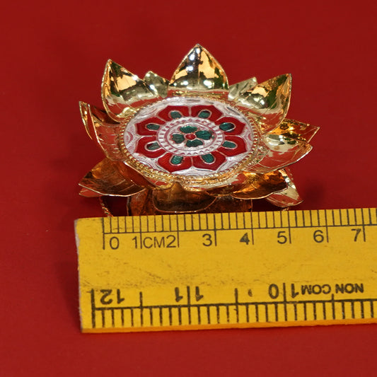 Pure Silver Designer Lotus Stand Gold Plated Grams:48 - PUSHMYCART