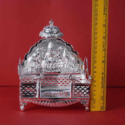 Pure Silver Laxmi Devi Designer Simhaasanan Set 370 Grams