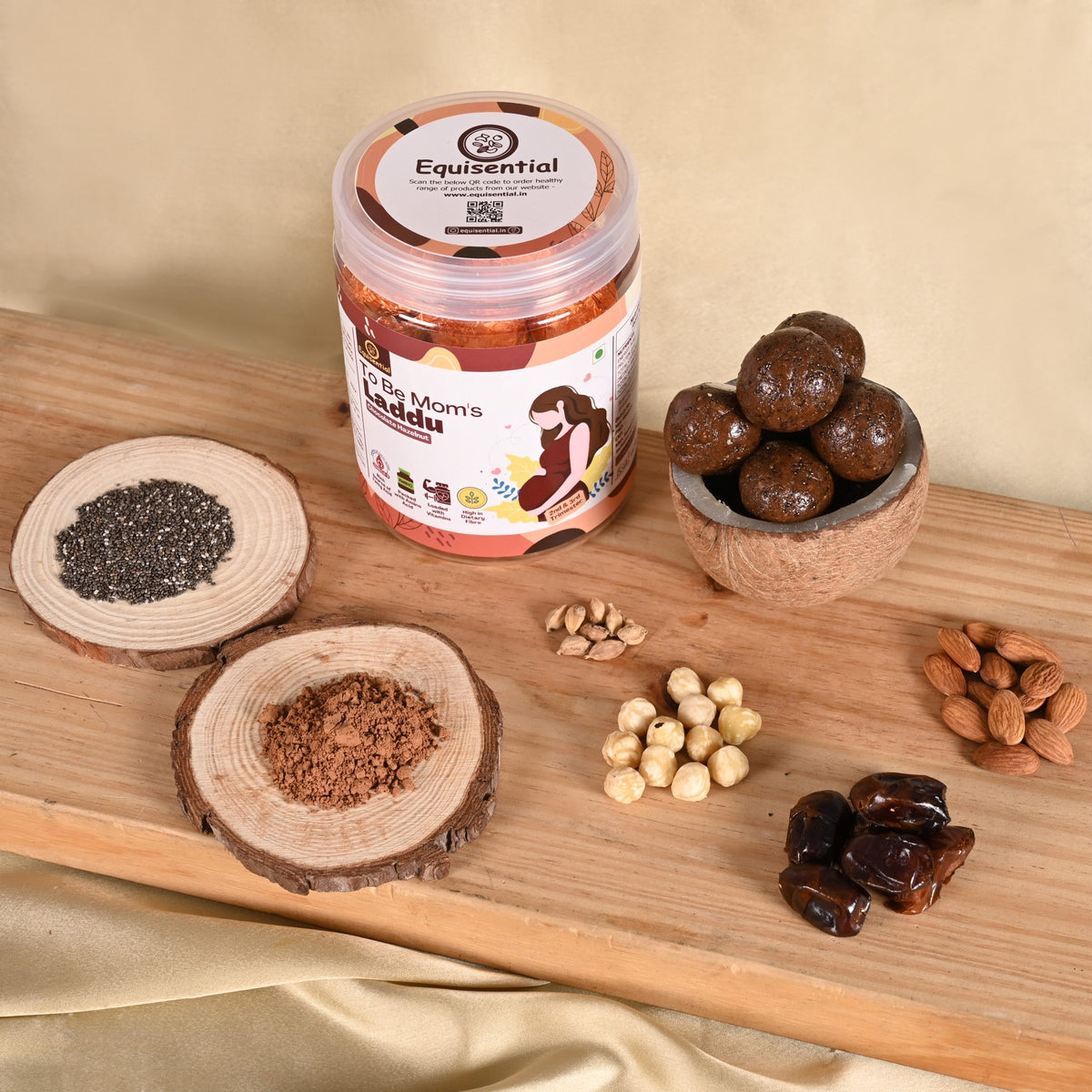 Equisential To Be MomÃƒÂ¢Ã¢â€šÂ¬Ã¢â€žÂ¢s Laddu  Chocolate Hazelnut